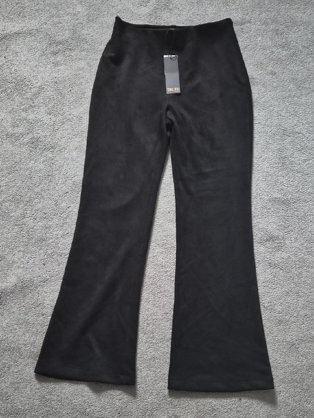 Black Flared Pull-On Pants